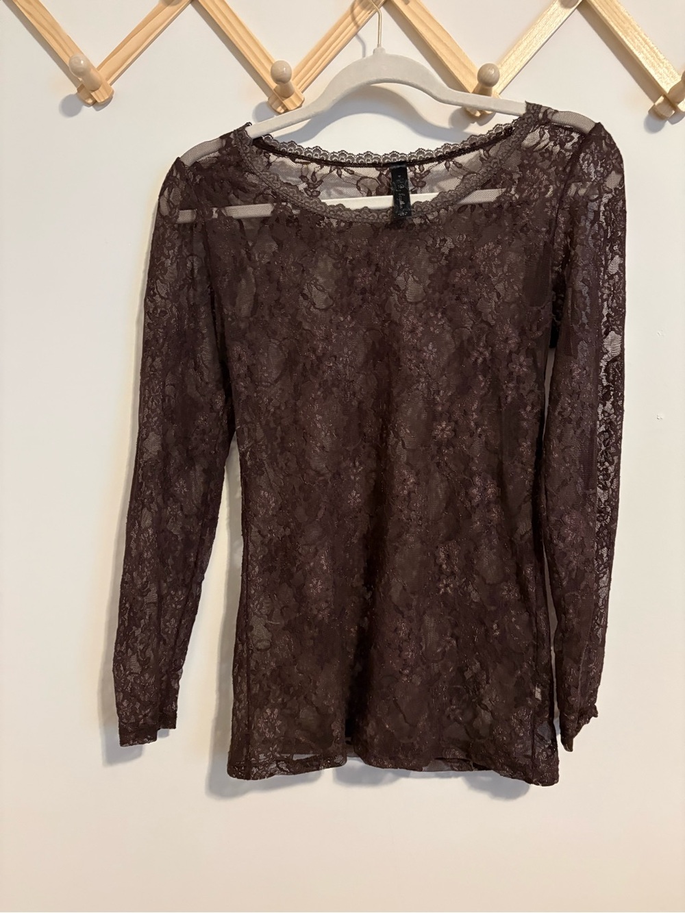 By Together Brown Lace Long Sleeve size Large